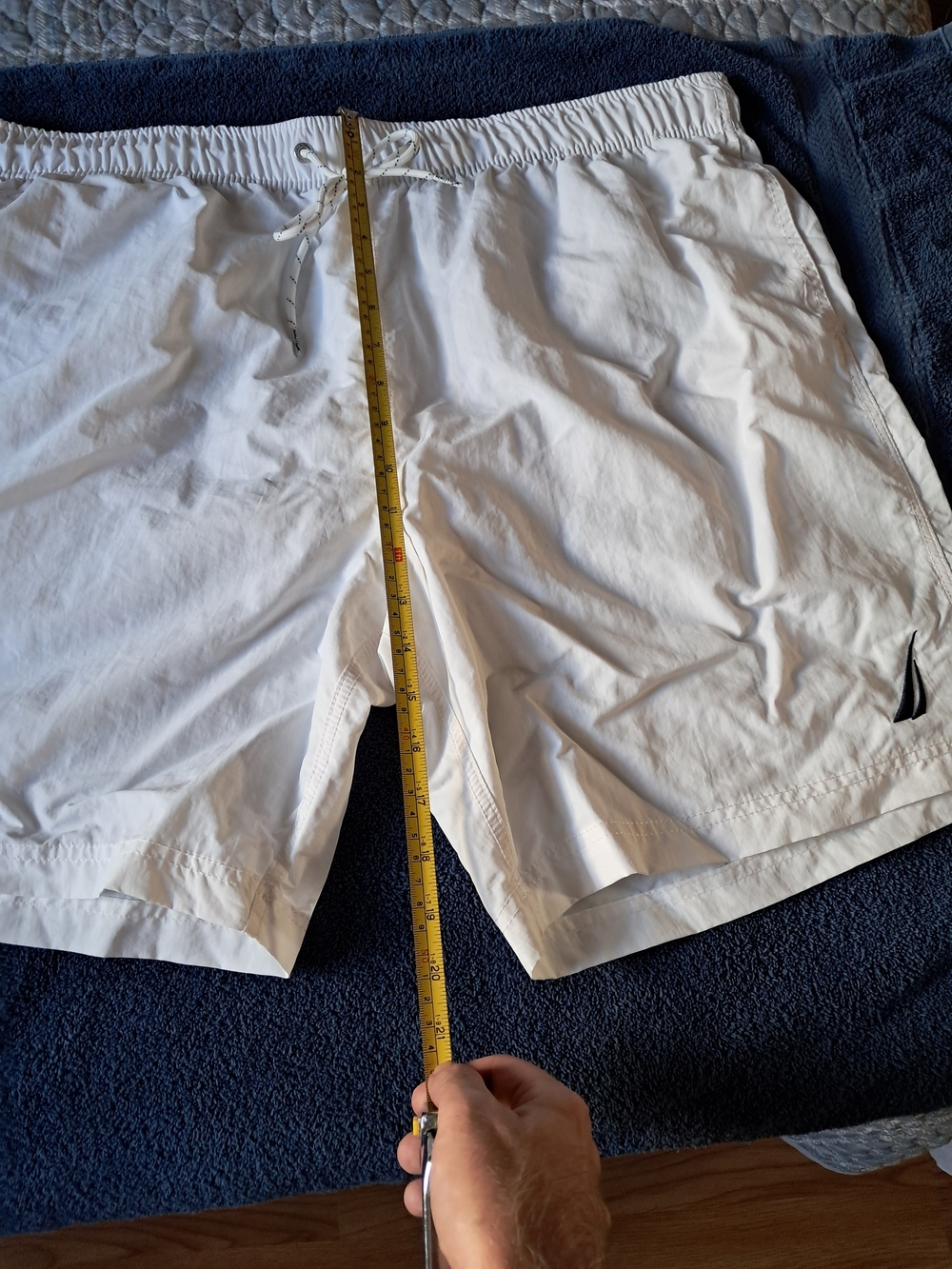Nautica Mens Swim Trunks XXL White Nylon Board Shorts Mesh Lined Quick Dry - Picture 5 of 5